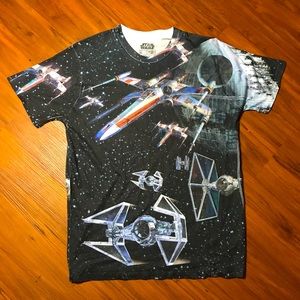 Star Wars Retro X Wing Tie Fighter Scene T Shirt